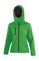 Dames Softshell Jas Hoodie Result R230F VIVID GREEN